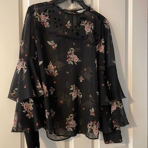 Zara blouse with floral and ruffles